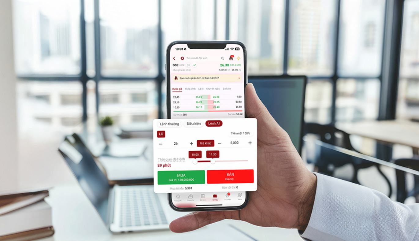 Lệnh AI của DNSE: Bước tiến mới tối ưu giá giao dịch